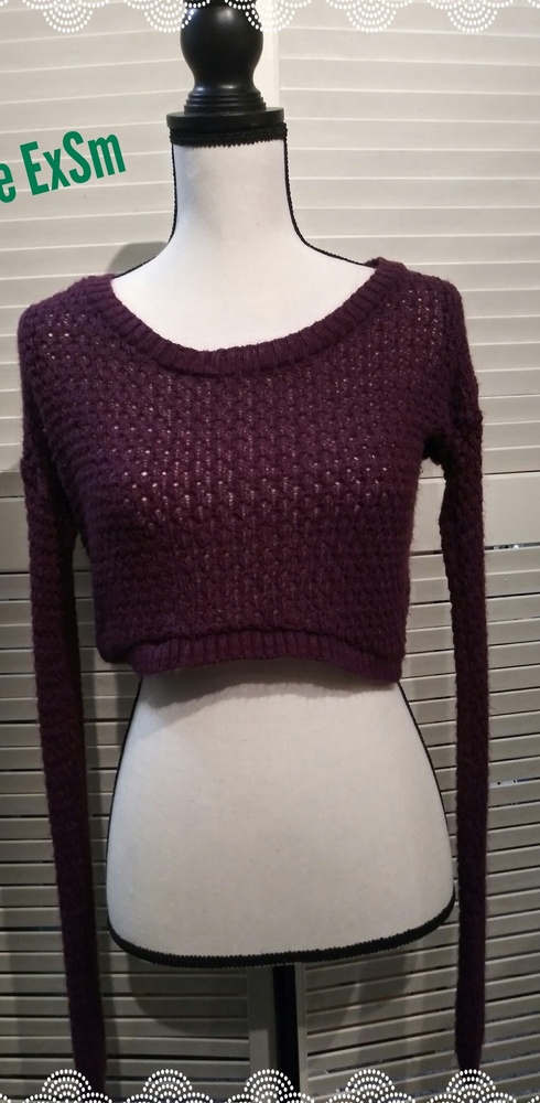 Charlotte Russe Cropped Knitted Long Sleeve